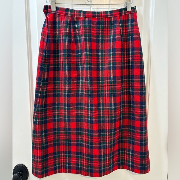Pendleton 1950’s Plaid Wool Skirt Christmas Plaid Skirt Size 10 - Picture 3 of 7